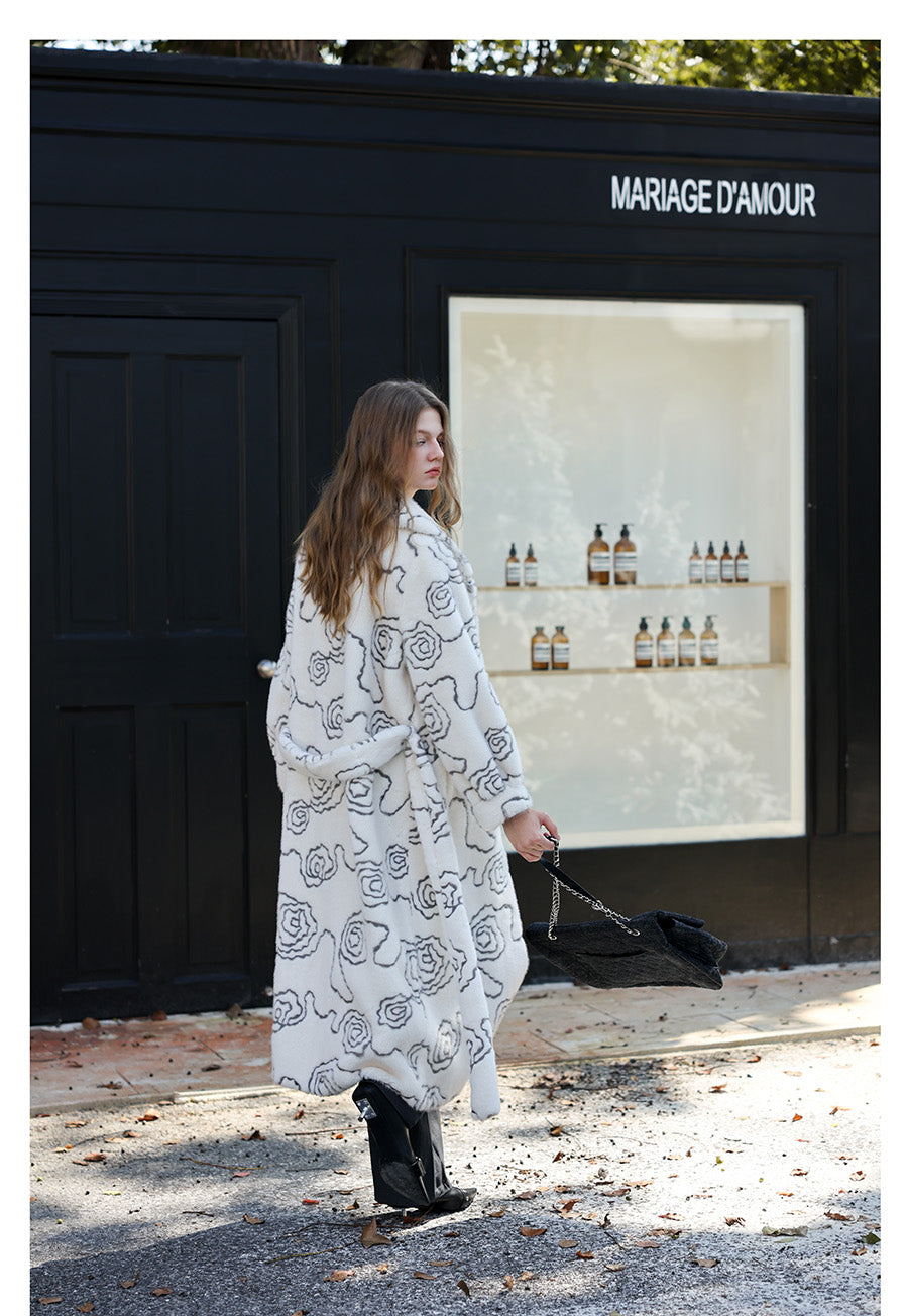 Floral Faux Fur Coat