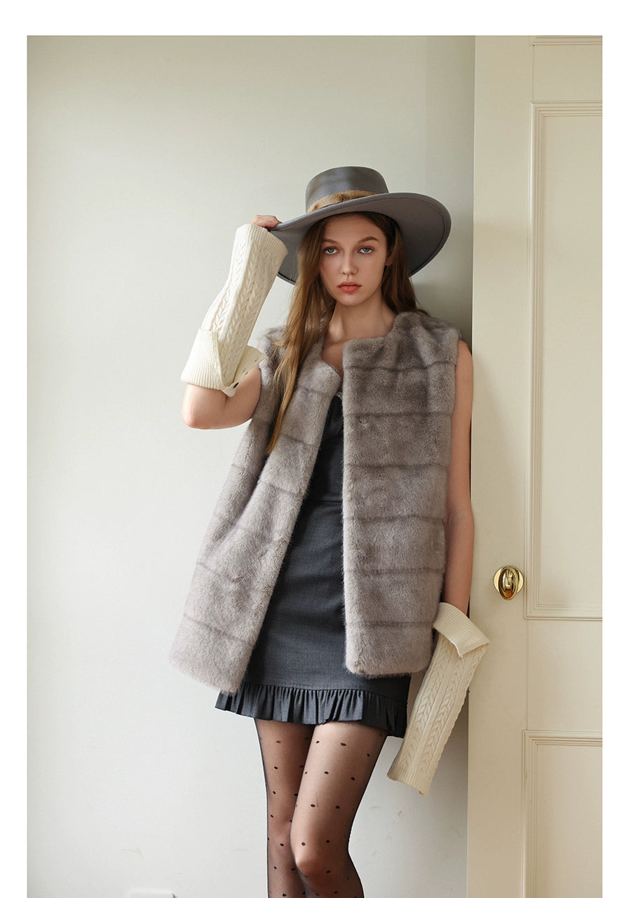 Ash  Silky Fur Vest