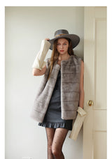 Ash  Silky Fur Vest