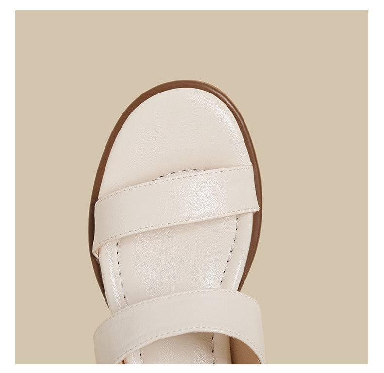 Double Strap Low Heel (Brown)
