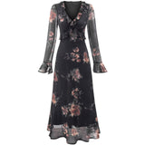 Noir Bloom Sheer Dress