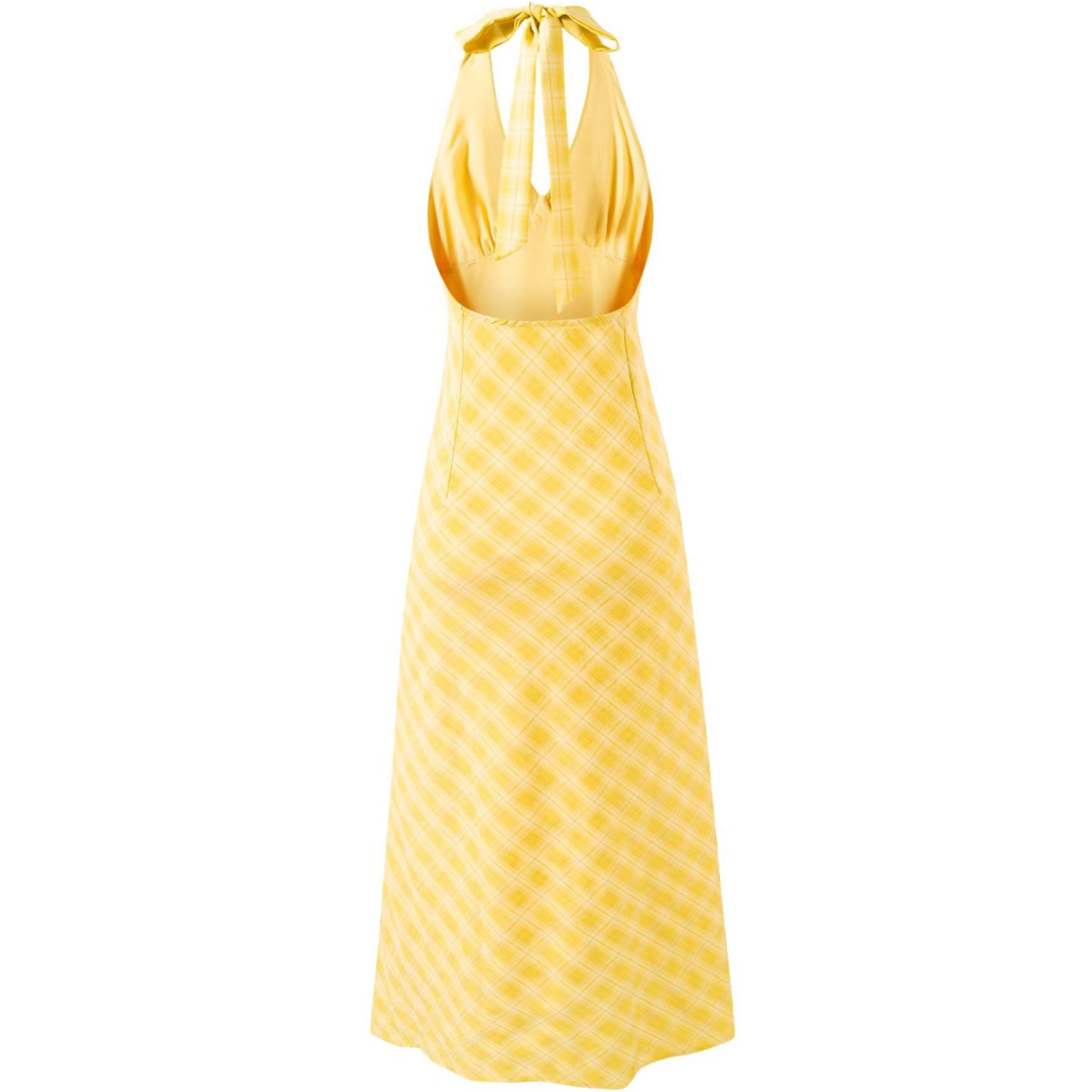 Lemon Check Halter Dress