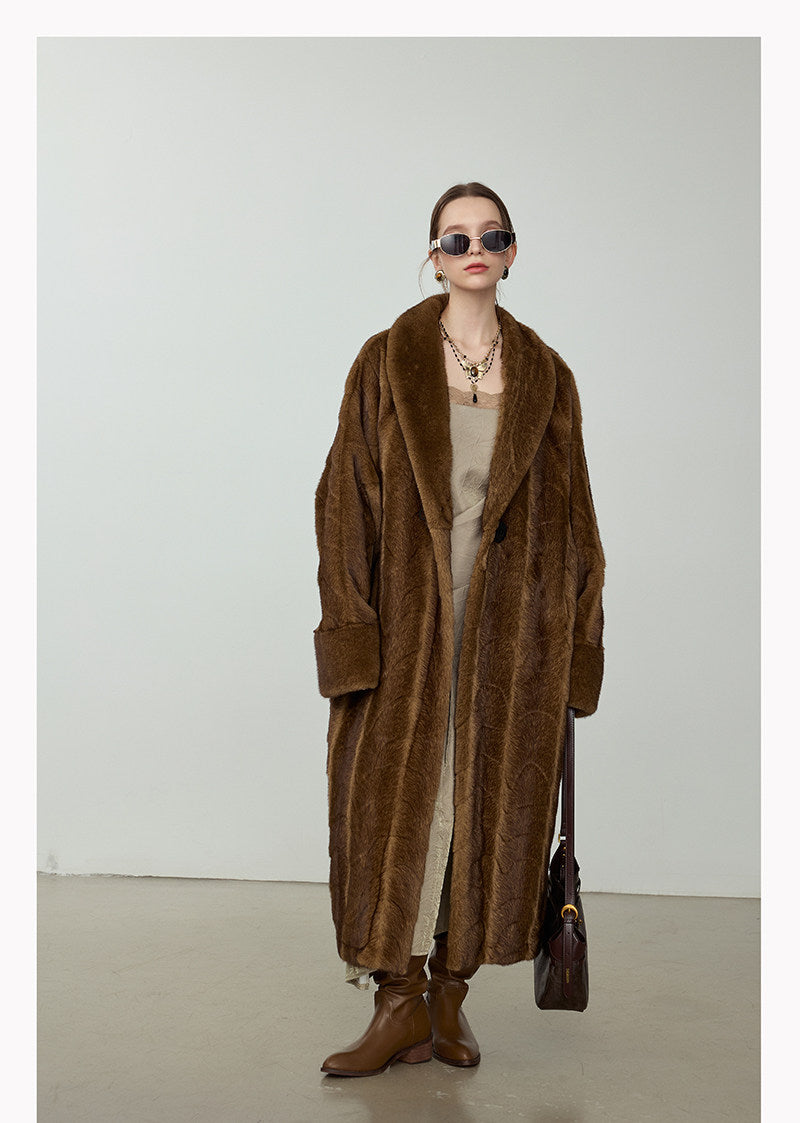 Ultra-Soft Fur Coat - Golden Brown