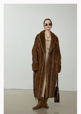 Ultra-Soft Fur Coat - Golden Brown
