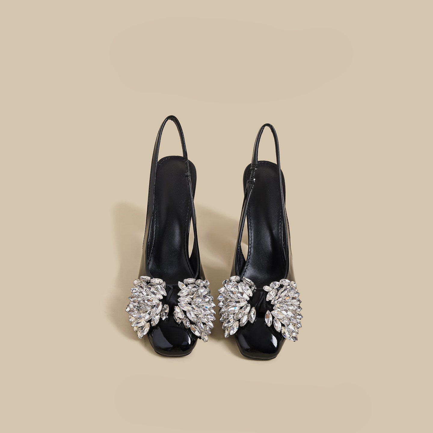 Crystal Bow Block-Heel Slingbacks