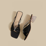 Crystal Bow Sandals (Black)