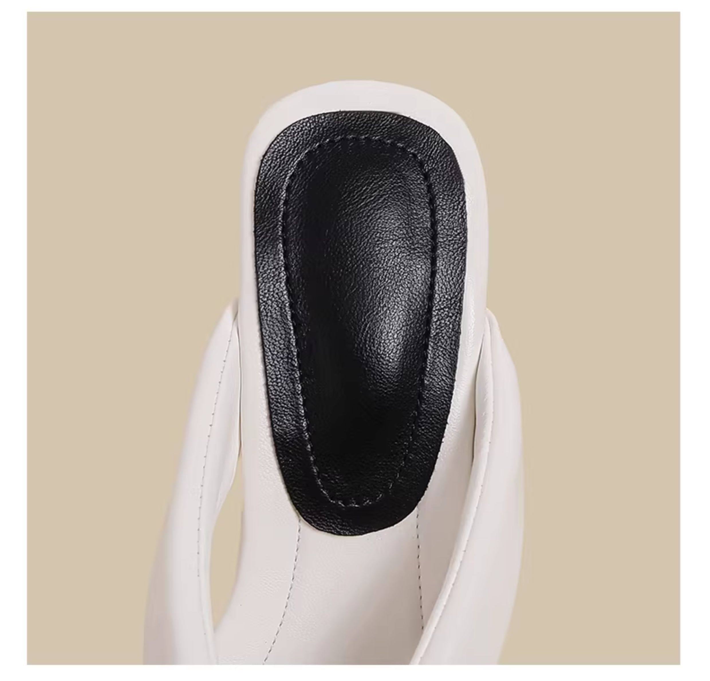 Minimal Thong Heel Sandals (White)