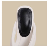 Minimal Thong Heel Sandals (White)