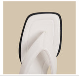 Minimal Thong Heel Sandals (White)