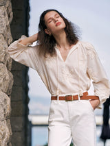 Embroidered Bloom Loose Blouse