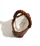 Woven Wooden Bead Bag - Cream