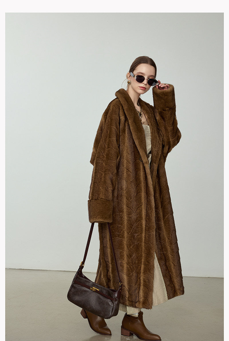 Ultra-Soft Fur Coat - Golden Brown