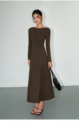 Off-Shoulder Knit Maxi Dress