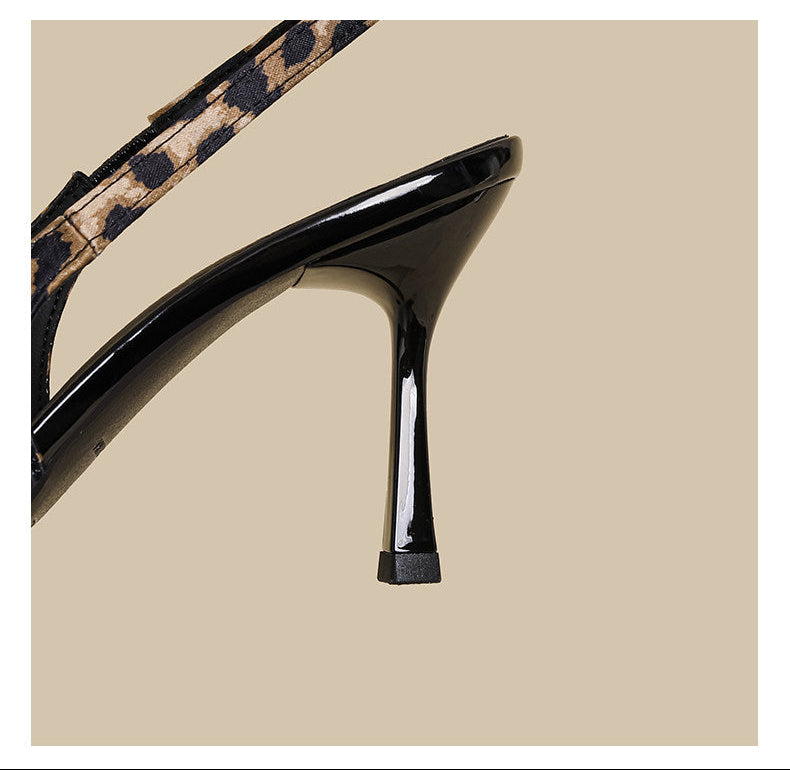 Leopard Bow Slingback Heels