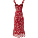 Scarlet Petal Midi Dress