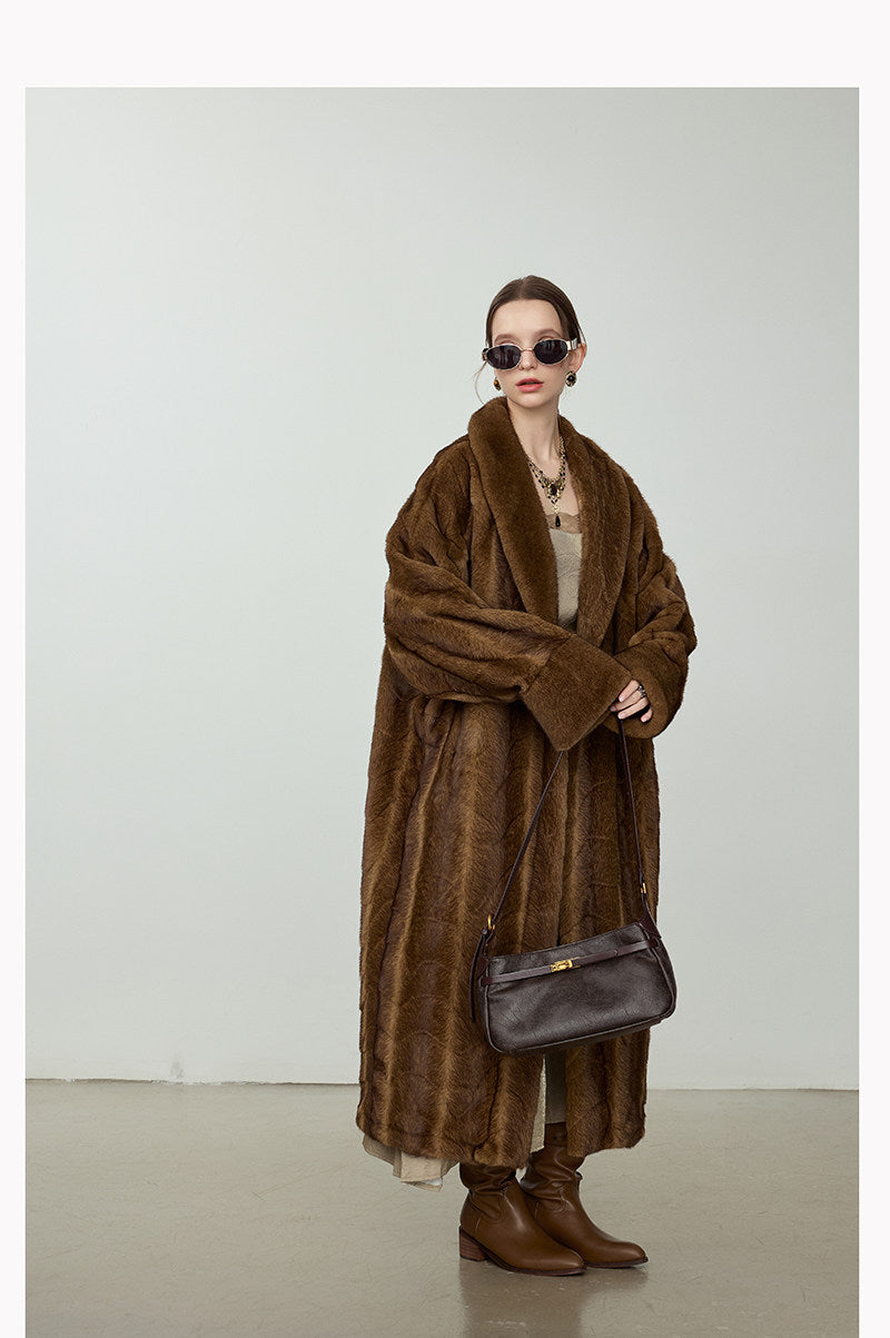 Ultra-Soft Fur Coat - Golden Brown