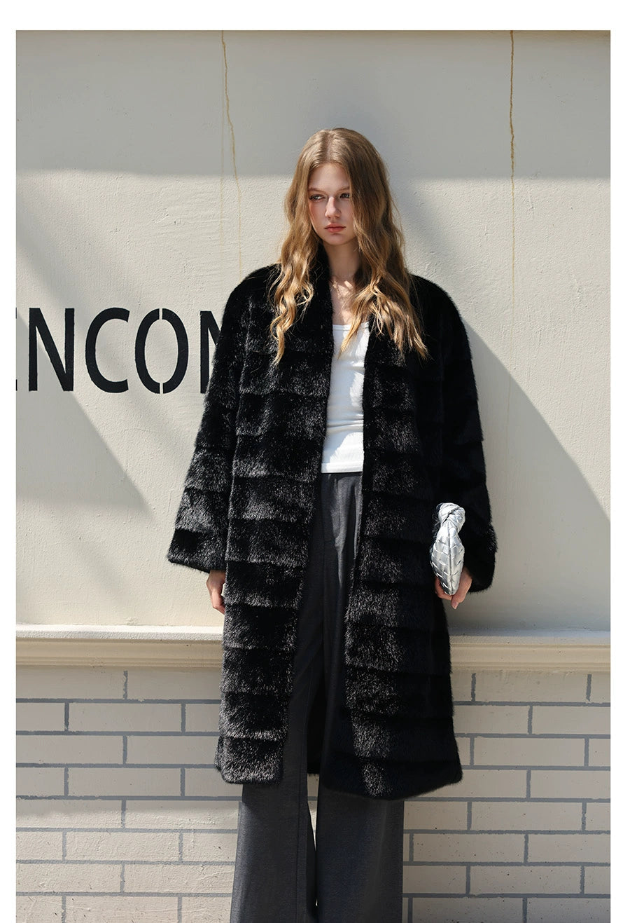 Black Silky Fur Coat