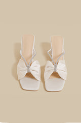 Crystal Bow Sandals (Cream)