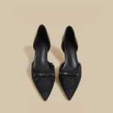 Lace Bow DOrsay Heels