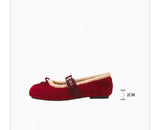 Faux-Fur Mary Jane Flats