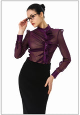 Ruched Sheer Blouse