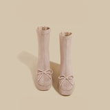 Bow Chunk-Heel Ankle Boots