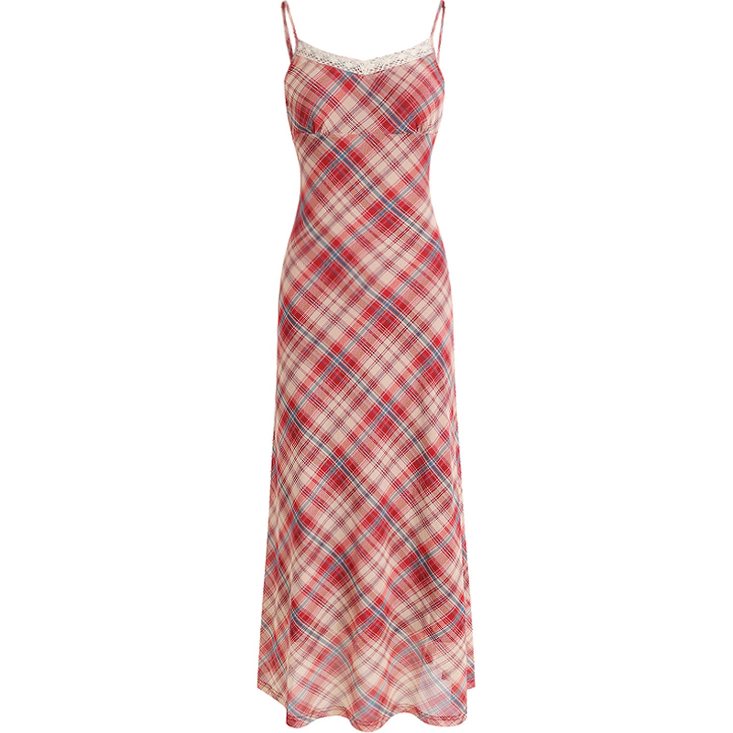 Cherry Plaid Slip Dress