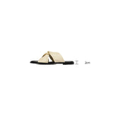 Twist Strap Flat Sandals (Black)