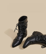 Lace-Trim Ankle Boots