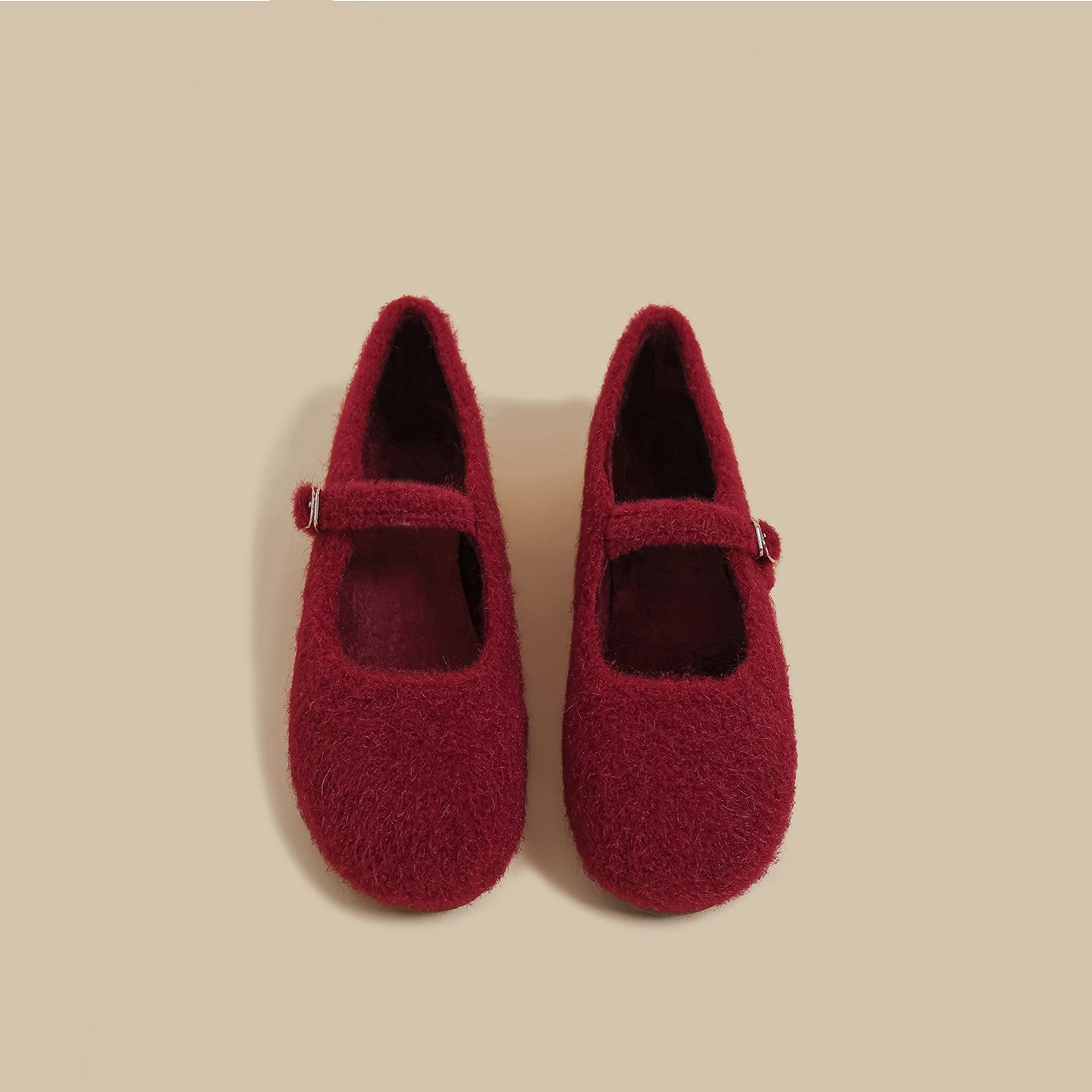 Wool-Blend Mary Jane Flats