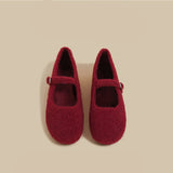 Wool-Blend Mary Jane Flats