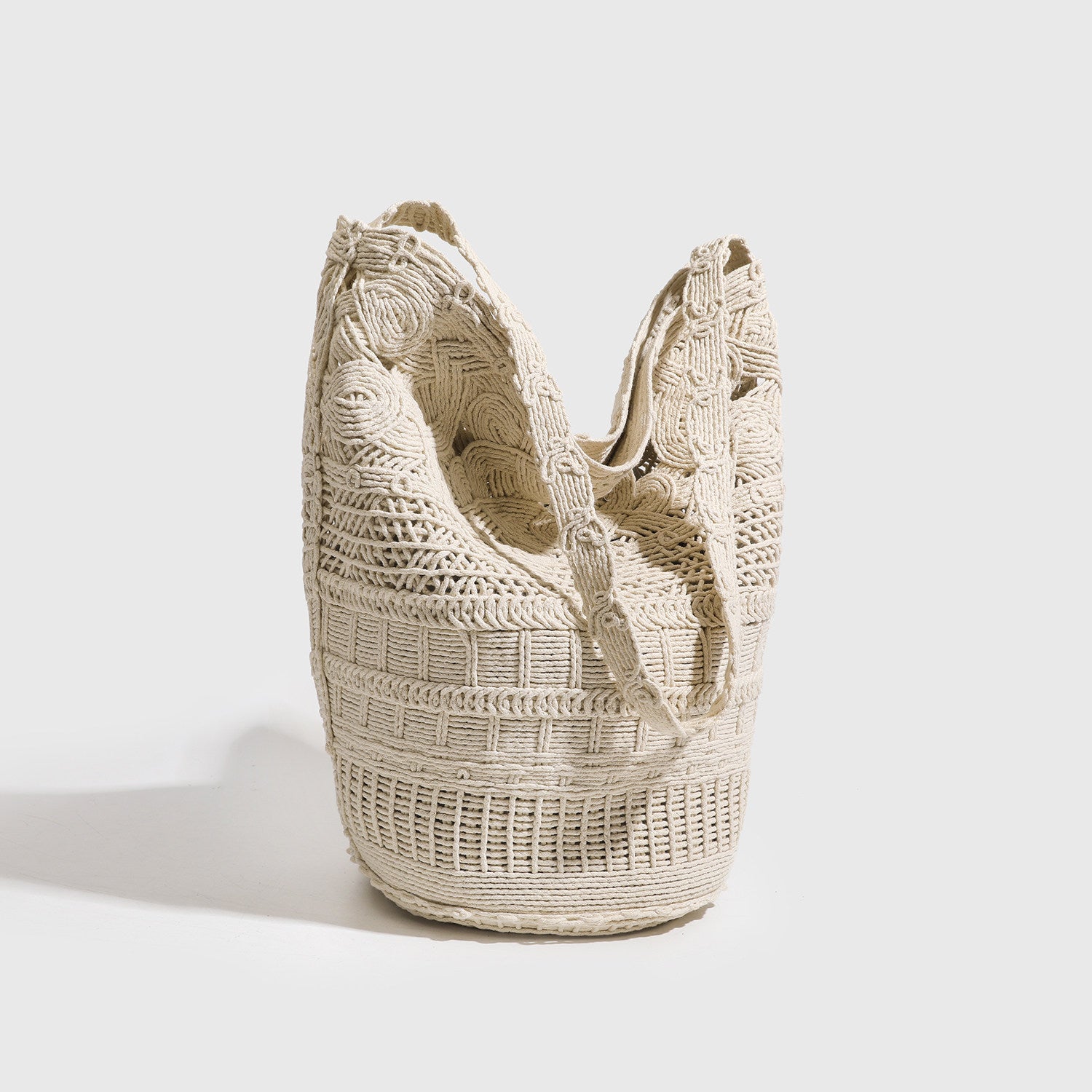 Woven Bucket Shoulder Bag