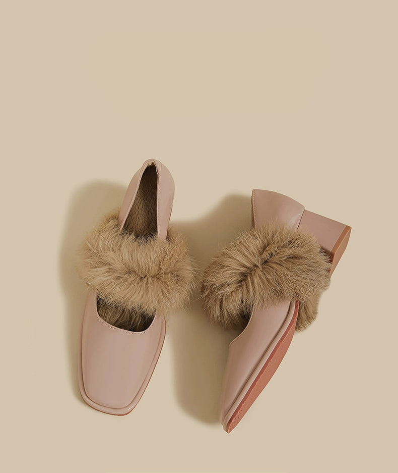 Faux Fur Trim Loafers