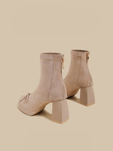 Bow Chunk-Heel Ankle Boots