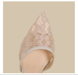 Lace Ankle-Strap Stiletto Heels