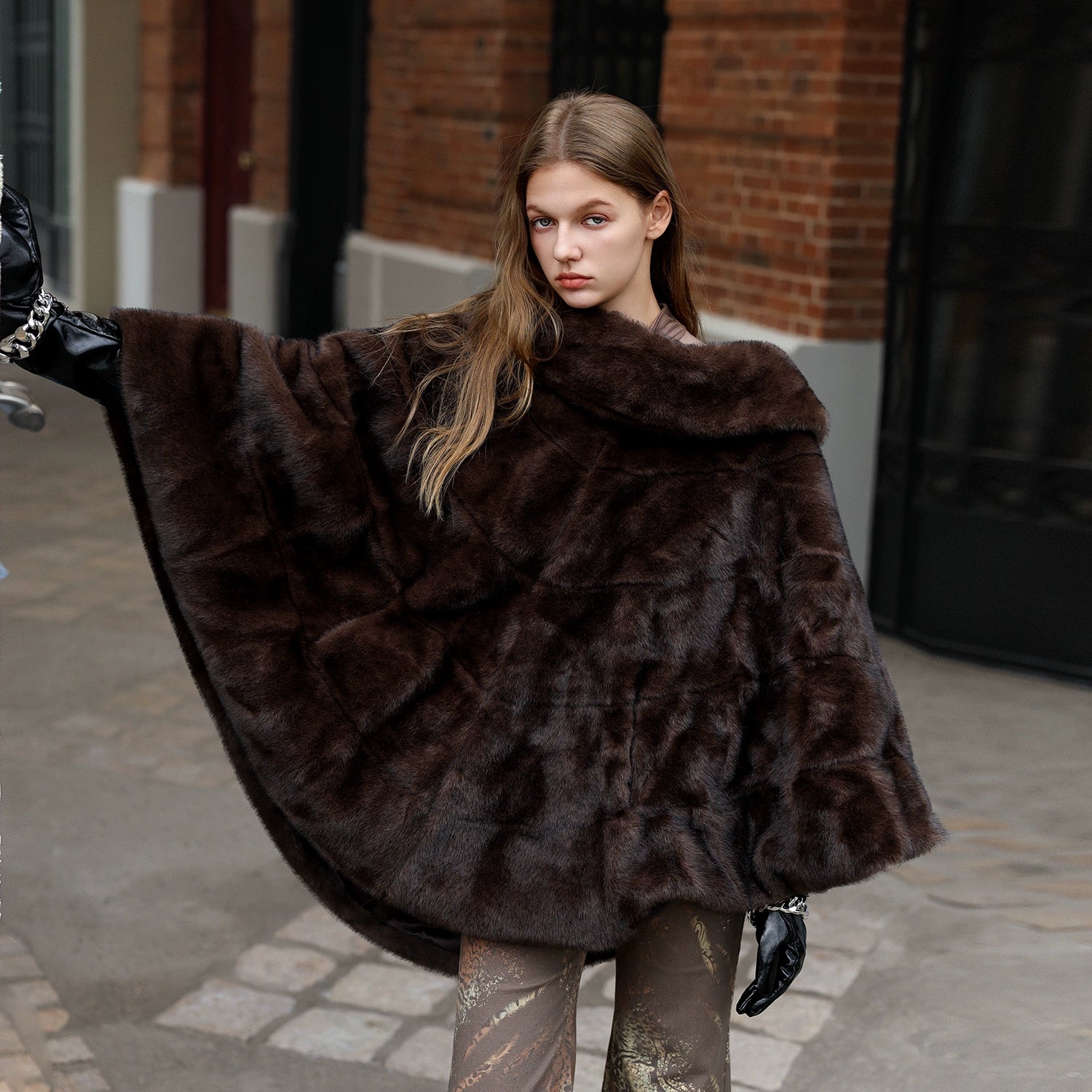 Chocolate Luxe Fur Cape