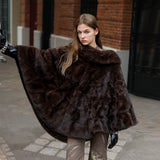 Chocolate Luxe Fur Cape