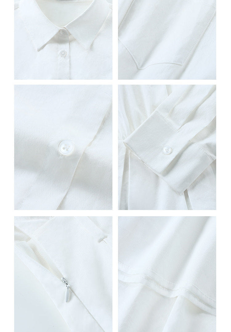Pleated Shirt Mini Dress