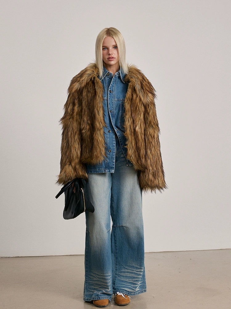 Wolf Faux Fur Coat