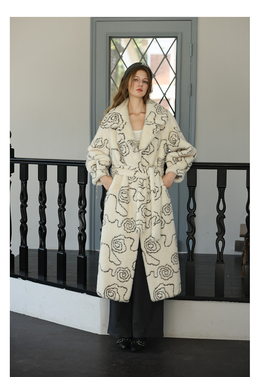 Floral Faux Fur Coat