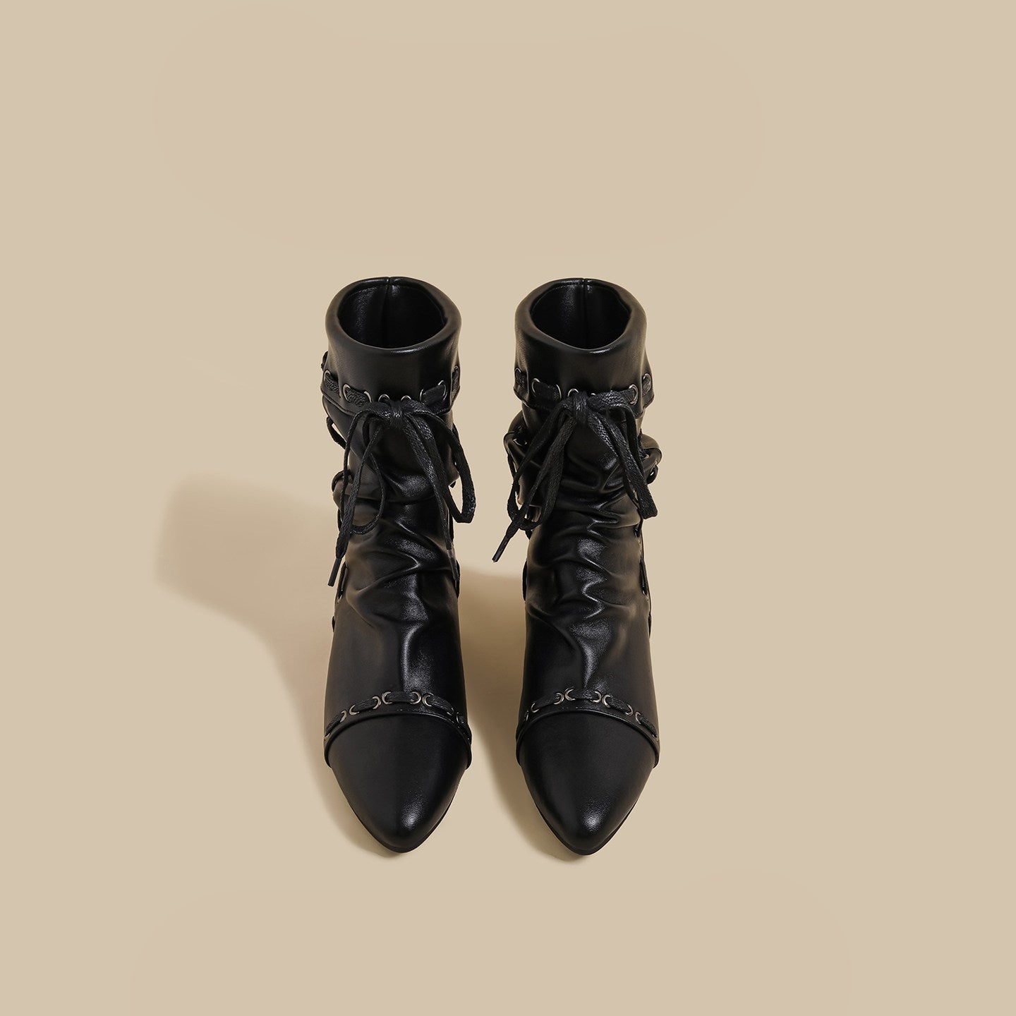 Lace-Trim Ankle Boots