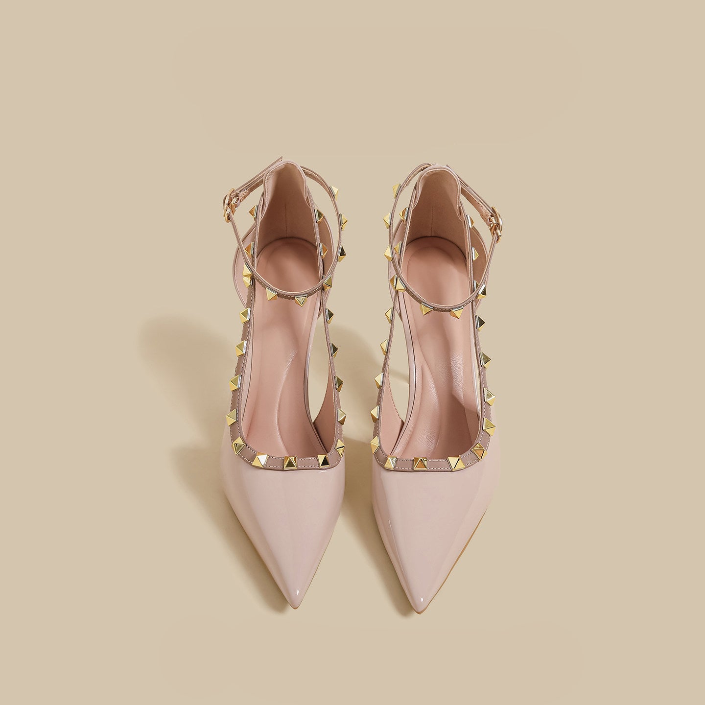 Studded Strap Slingback Heels