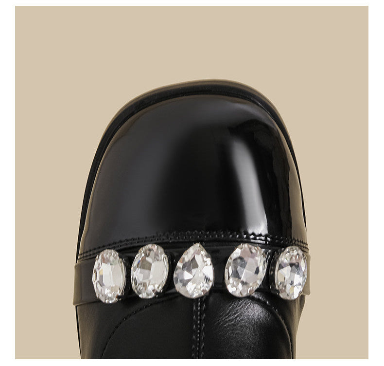 Rhinestone Strap Ankle Boots