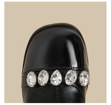 Rhinestone Strap Ankle Boots