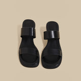 Double Strap Curve Sandals (Black)