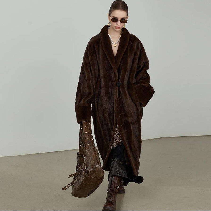 Ultra-Soft Fur Coat - Espresso