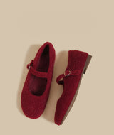 Wool-Blend Mary Jane Flats