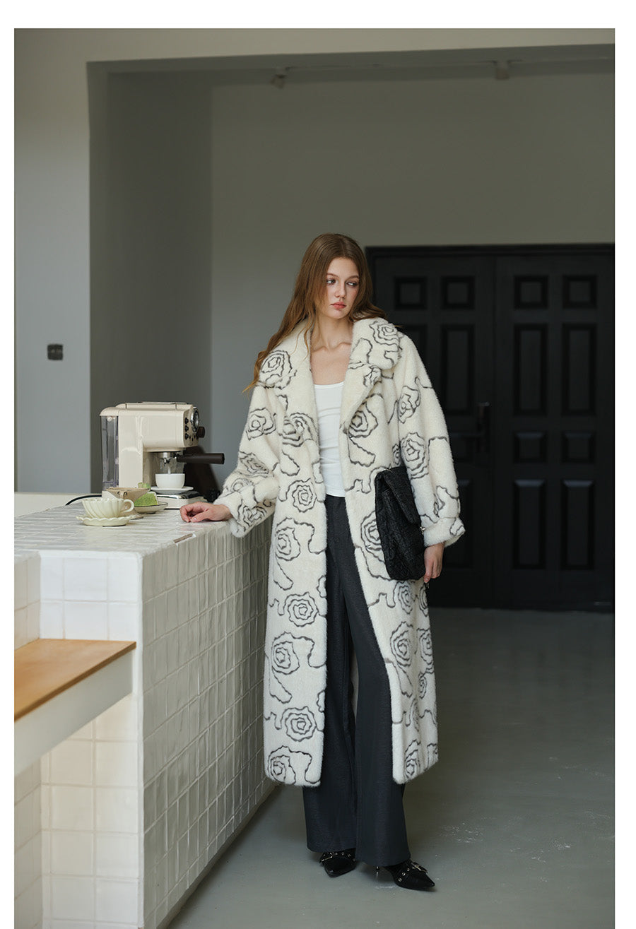 Floral Faux Fur Coat