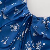 Azure Bloom Midi Dress
