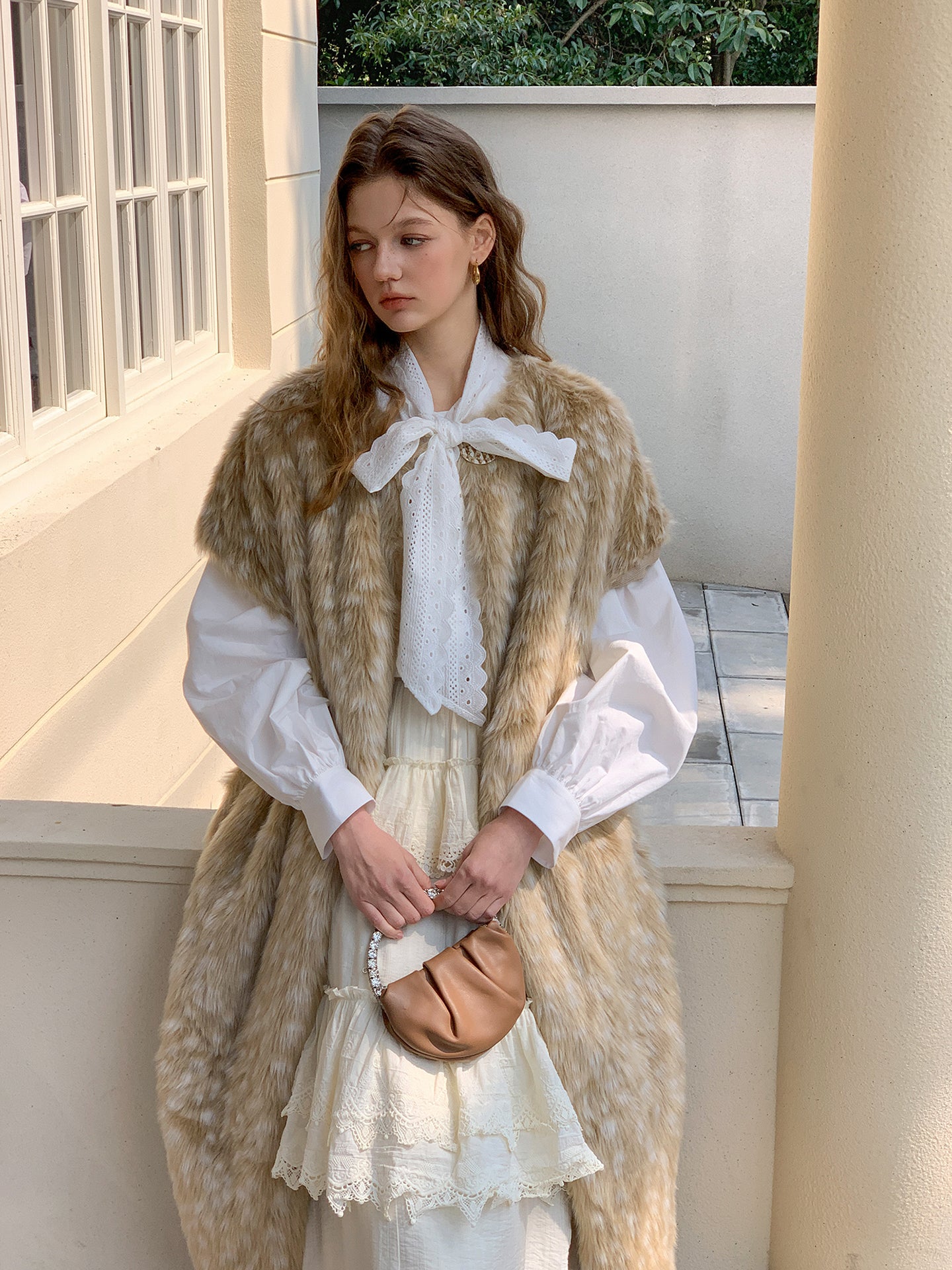 Deer Jacquard Long Vest